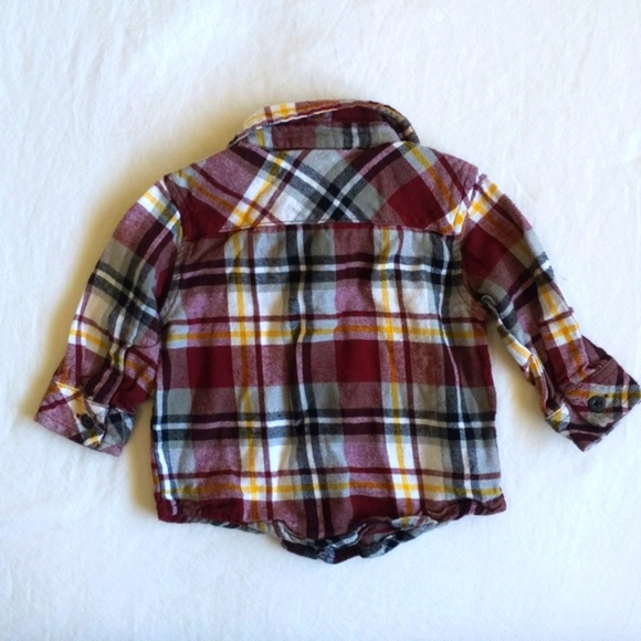 george plaid flannel button down shirt 6-12 months baby boy - Picture 4 of 4